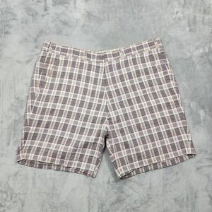Vintage Shorts Mens 40 Multicolor Plaid Chino Flat Front Casual Preppy Summer